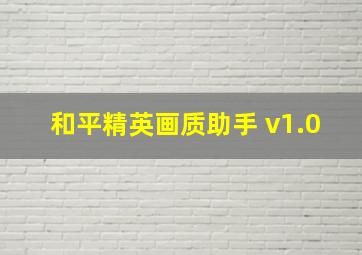 和平精英画质助手 v1.0